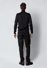 Clean Cut Copenhagen MERINO 1/2 ZIP JUMPER Strik Sort