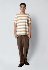 Clean Cut Copenhagen MILAS KNITTED T-SHIRT T-shirts S/S Shitake/Ecru