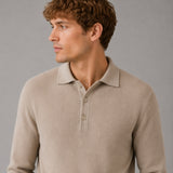 Clean Cut Copenhagen Mario polo knit Strik Brindle beige