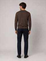 Clean Cut Copenhagen Merino crewneck knit Strik Brun Melange