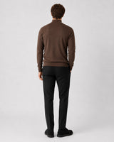 Clean Cut Copenhagen Merino half-zip knit Strik Brun Melange