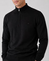 Clean Cut Copenhagen Merino half-zip knit Strik Sort
