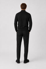 Clean Cut Copenhagen Merino half-zip knit Strik Sort