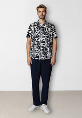Clean Cut Copenhagen NOAH SHIRT Skjorte S/S Navy/Ecru