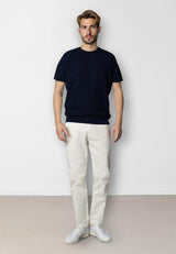Clean Cut Copenhagen OWEN KNITTED T-SHIRT T-shirts S/S Navy