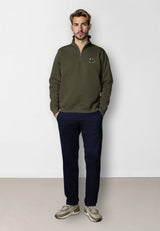 Clean Cut Copenhagen PATRICK ZIP SWEATSHIRT Sweatshirts Army