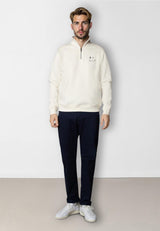 Clean Cut Copenhagen PATRICK ZIP SWEATSHIRT Sweatshirts Ecru