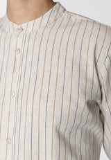 Clean Cut Copenhagen RAN LINEN SHIRT Skjorte L/S Light beige striped