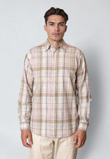 Clean Cut Copenhagen REMY CHECKED SHIRT Skjorte L/S Ecru/Violet ice