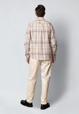 Clean Cut Copenhagen REMY CHECKED SHIRT Skjorte L/S Ecru/Violet ice