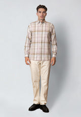 Clean Cut Copenhagen REMY CHECKED SHIRT Skjorte L/S Ecru/Violet ice