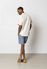 Clean Cut Copenhagen ROMAN LINEN SHORTS Shorts Navy Melange