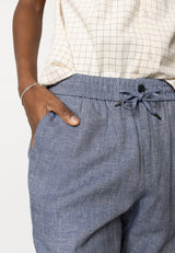 Clean Cut Copenhagen ROMAN LINEN SHORTS Shorts Navy Melange