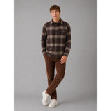 Clean Cut Copenhagen Richard checked overshirt Overshirts Dark brown/Brindle beige