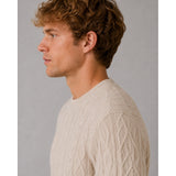Clean Cut Copenhagen Sander cable knit Strik Ecru Melange
