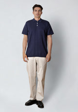 Clean Cut Copenhagen THOMAS KNITTED POLO Polos Navy