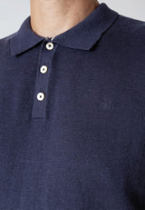 Clean Cut Copenhagen THOMAS KNITTED POLO Polos Navy