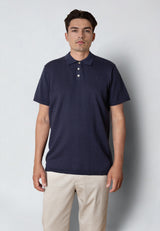 Clean Cut Copenhagen THOMAS KNITTED POLO Polos Navy