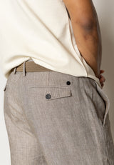 Clean Cut Copenhagen Tokyo Roman linen pants Bukser Khaki Melange