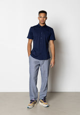 Clean Cut Copenhagen Tokyo Roman linen pants Bukser Navy Melange