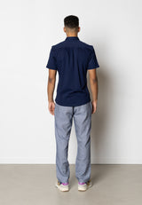 Clean Cut Copenhagen Tokyo Roman linen pants Bukser Navy Melange