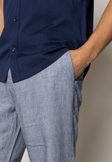 Clean Cut Copenhagen Tokyo Roman linen pants Bukser Navy Melange