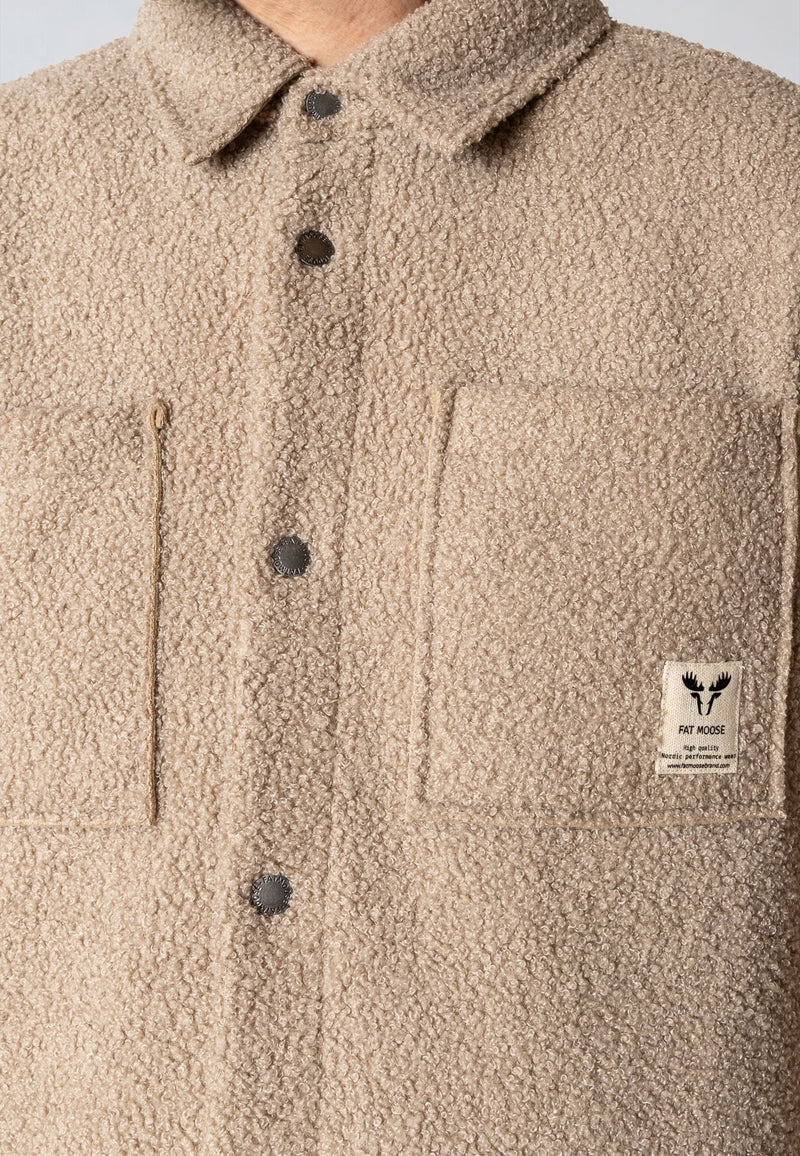 Fat Moose ACE BOUCLE OVERSHIRT Overshirts Vetiver