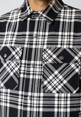 Fat Moose ADRIAN CHECKED COTTON SHIRT Overshirts Black/Ecru