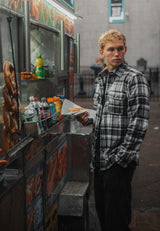 Fat Moose ADRIAN COTTON SHIRT Skjorte L/S Black/Mid grey
