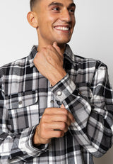 Fat Moose ADRIAN COTTON SHIRT Skjorte L/S Black/Mid grey