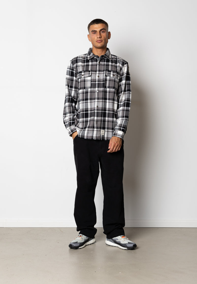 Fat Moose ADRIAN COTTON SHIRT Skjorte L/S Black/Mid grey