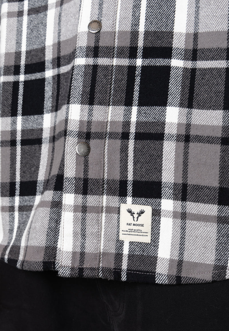 Fat Moose ADRIAN COTTON SHIRT Skjorte L/S Black/Mid grey