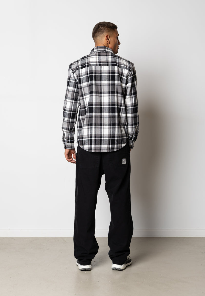 Fat Moose ADRIAN COTTON SHIRT Skjorte L/S Black/Mid grey