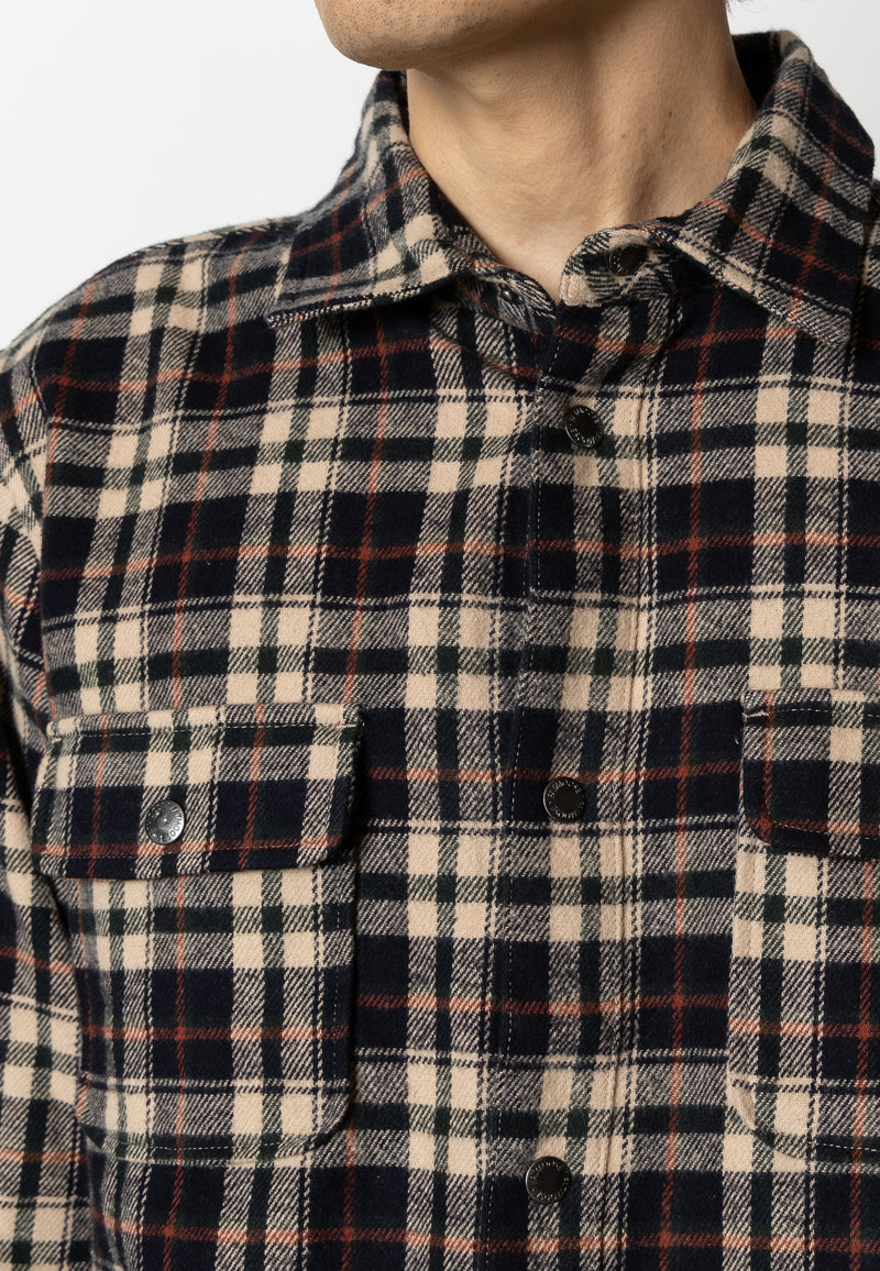 Fat Moose ADRIAN COTTON SHIRT Skjorte L/S Dark Navy/Ecru