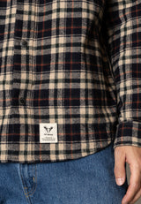 Fat Moose ADRIAN COTTON SHIRT Skjorte L/S Dark Navy/Ecru
