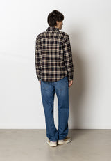 Fat Moose ADRIAN COTTON SHIRT Skjorte L/S Dark Navy/Ecru