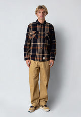 Fat Moose ADRIAN FLANNEL SHIRT Skjorte L/S Dark Navy/Ecru