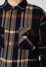 Fat Moose ADRIAN FLANNEL SHIRT Skjorte L/S Dark Navy/Ecru