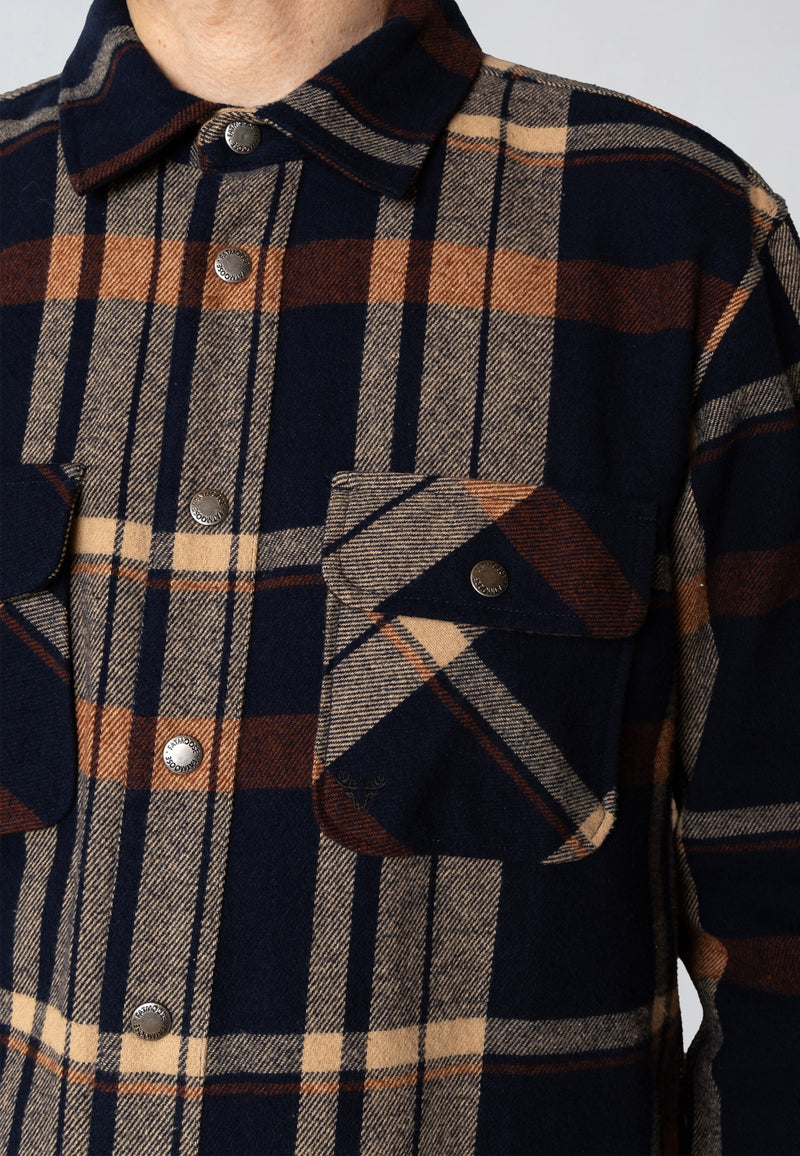 Fat Moose ADRIAN FLANNEL SHIRT Skjorte L/S Dark Navy/Ecru