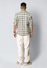 Fat Moose ADRIAN FLANNEL SHIRT Skjorte L/S Ecru/Dusty green