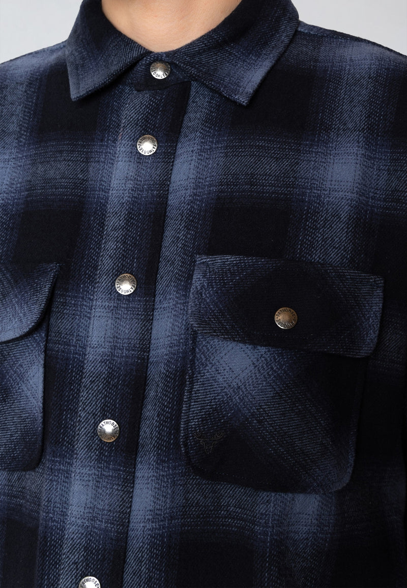 Fat Moose ADRIAN FLANNEL SHIRT Skjorte L/S Navy / Dark Navy