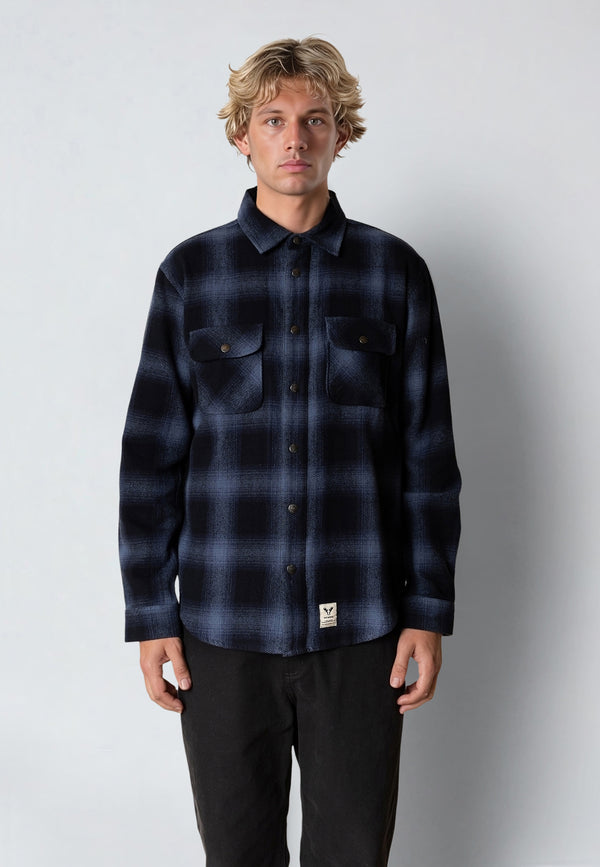 Fat Moose ADRIAN FLANNEL SHIRT Skjorte L/S Navy / Dark Navy
