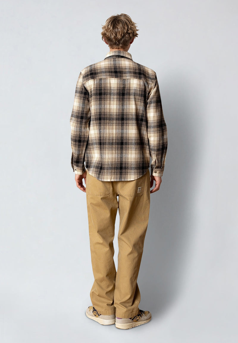 Fat Moose ADRIAN FLANNEL SHIRT Skjorte L/S Sand / Black
