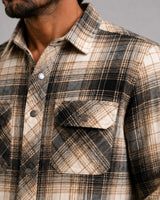 Fat Moose ADRIAN FLANNEL SHIRT Skjorte L/S Soft Sand/Black