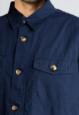 Fat Moose ARVID COTTON OVERSHIRT Overshirts Navy
