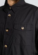Fat Moose ARVID COTTON OVERSHIRT Overshirts Sort