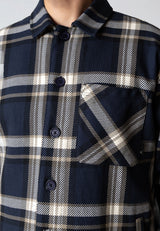 Clean Cut Copenhagen ASHER CHECKED OVERSHIRT Overshirts Navy