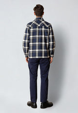 Clean Cut Copenhagen ASHER CHECKED OVERSHIRT Overshirts Navy