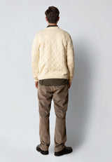 Clean Cut Copenhagen AVERY CABLE KNITTED SWEATER Strik Ecru Melange