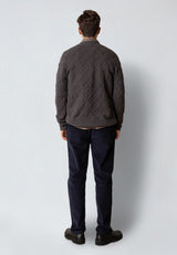 Clean Cut Copenhagen AVERY CABLE KNITTED SWEATER Strik Taube brown melange